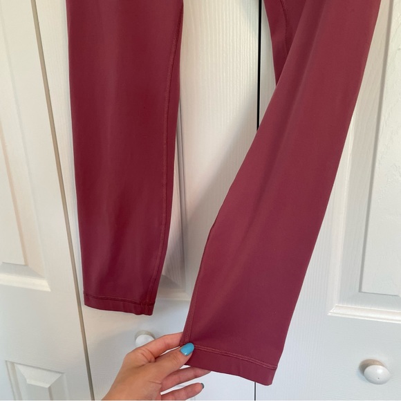 Lululemon Wunder Under High Rise Leggings Sz 10 Mauve Dusty Rose Full On Luon - Picture 8 of 13